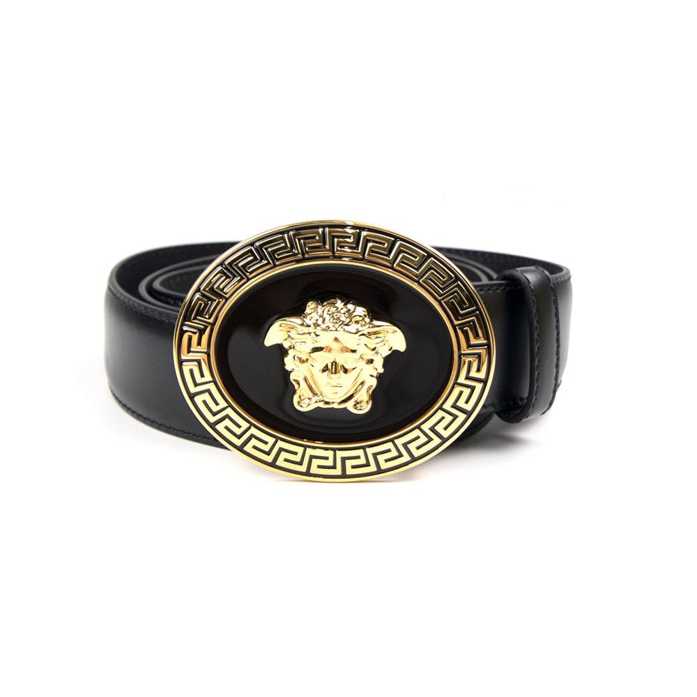 Versace Oval Medusa Head Belt Black/Gold | ONU – Onu