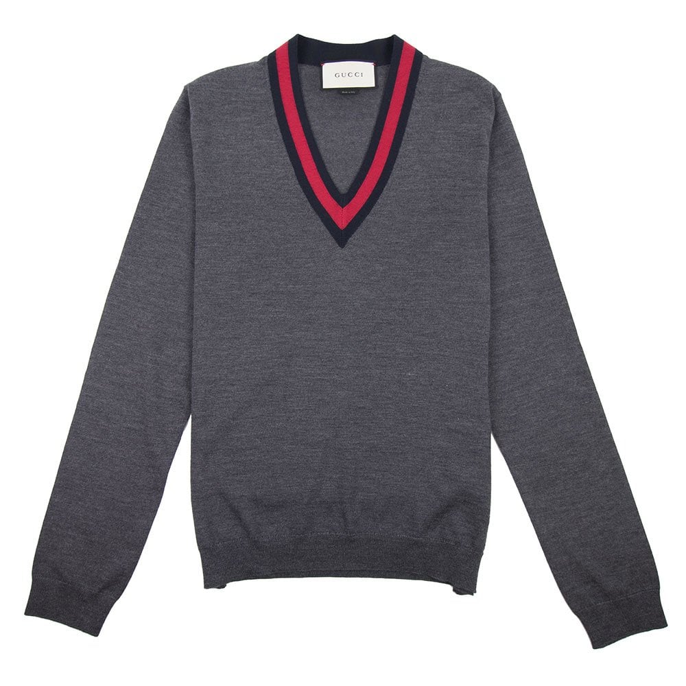 Gucci Wool V-Neck Sweater Grey | ONU – Onu