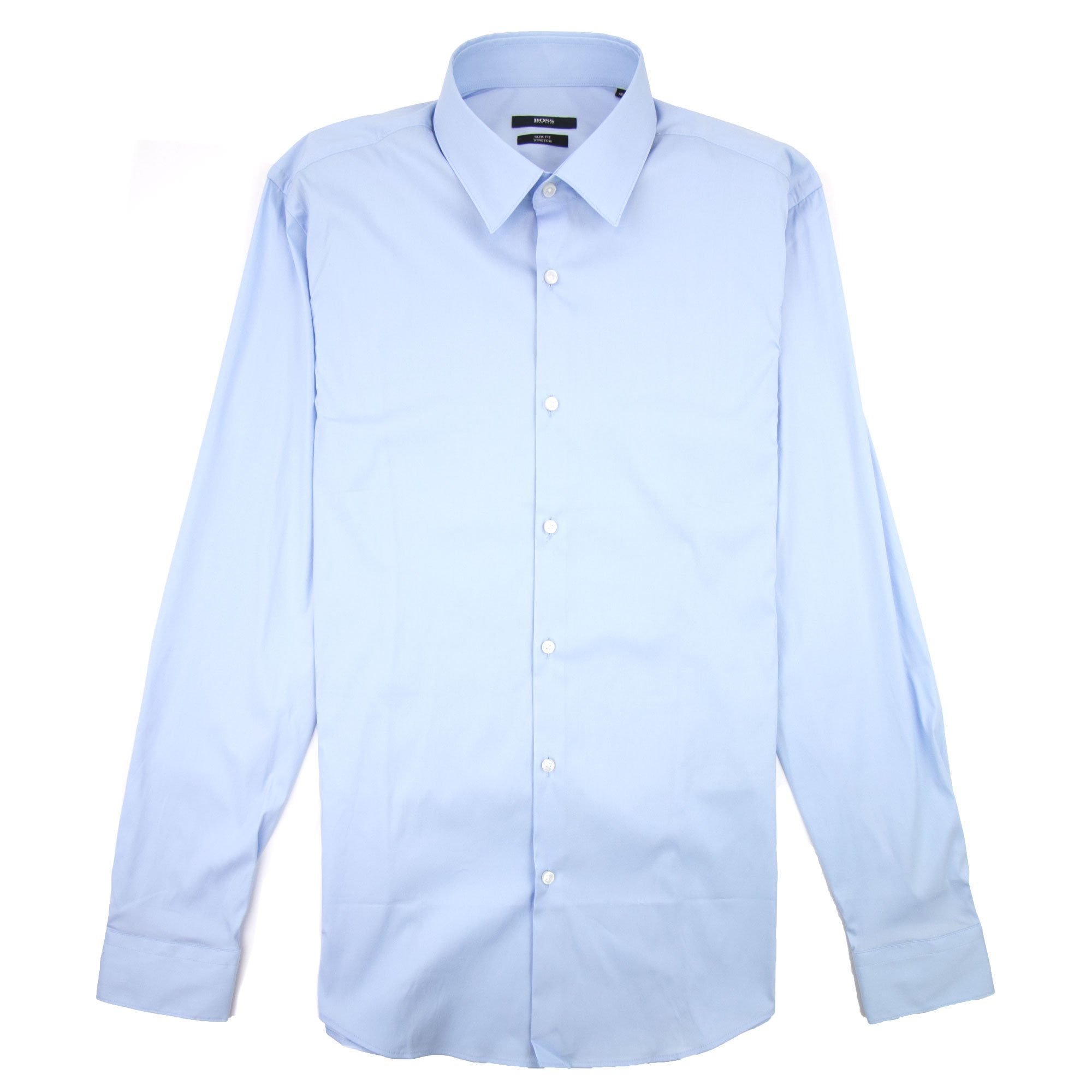 hugo boss slim fit stretch dress shirt Hugo White Stretch-Cotton Canvas Slim-Fit Shirt