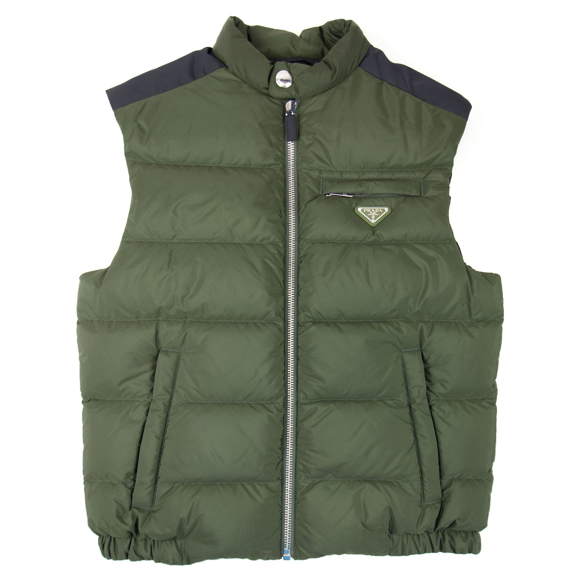 Prada Piumino Nylon Gilet Olive/Nero | ONU – Onu