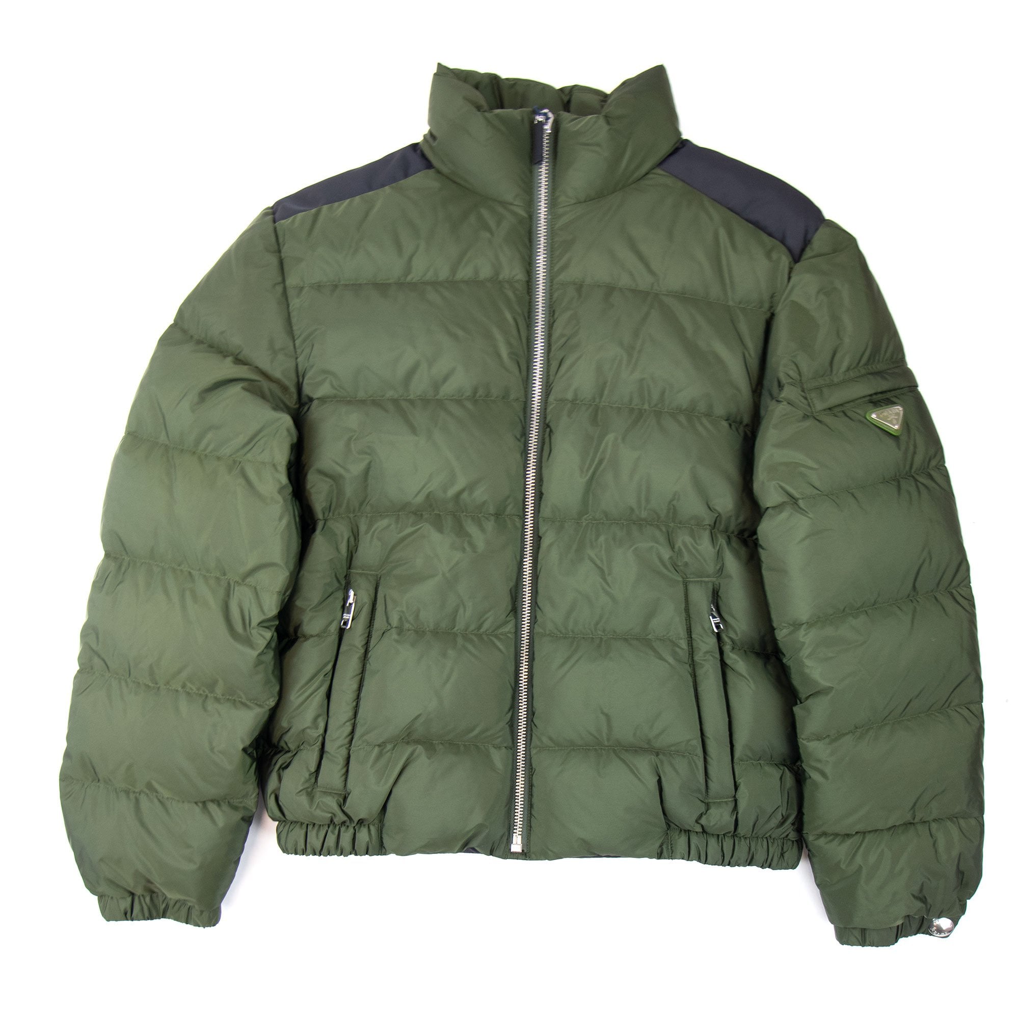 Prada Piumino Nylon Piuma Puffer Jacket Olive/Nero – Onu