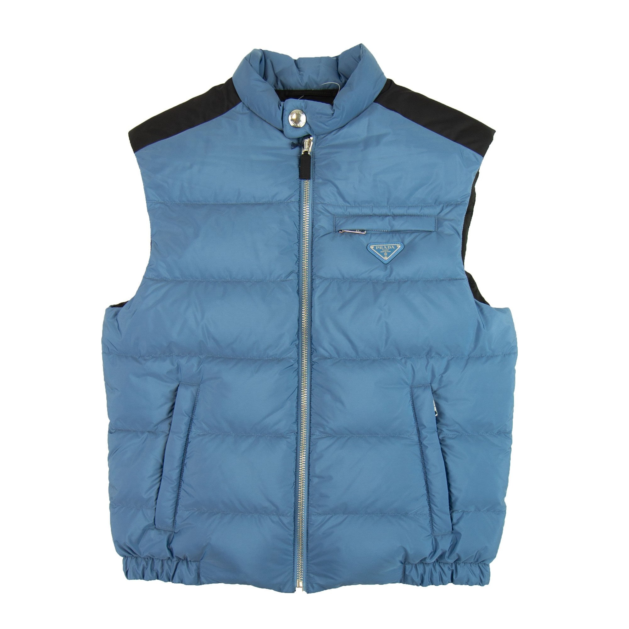 Prada Piumino Nylon Gilet Avio/nero | ONU – Onu