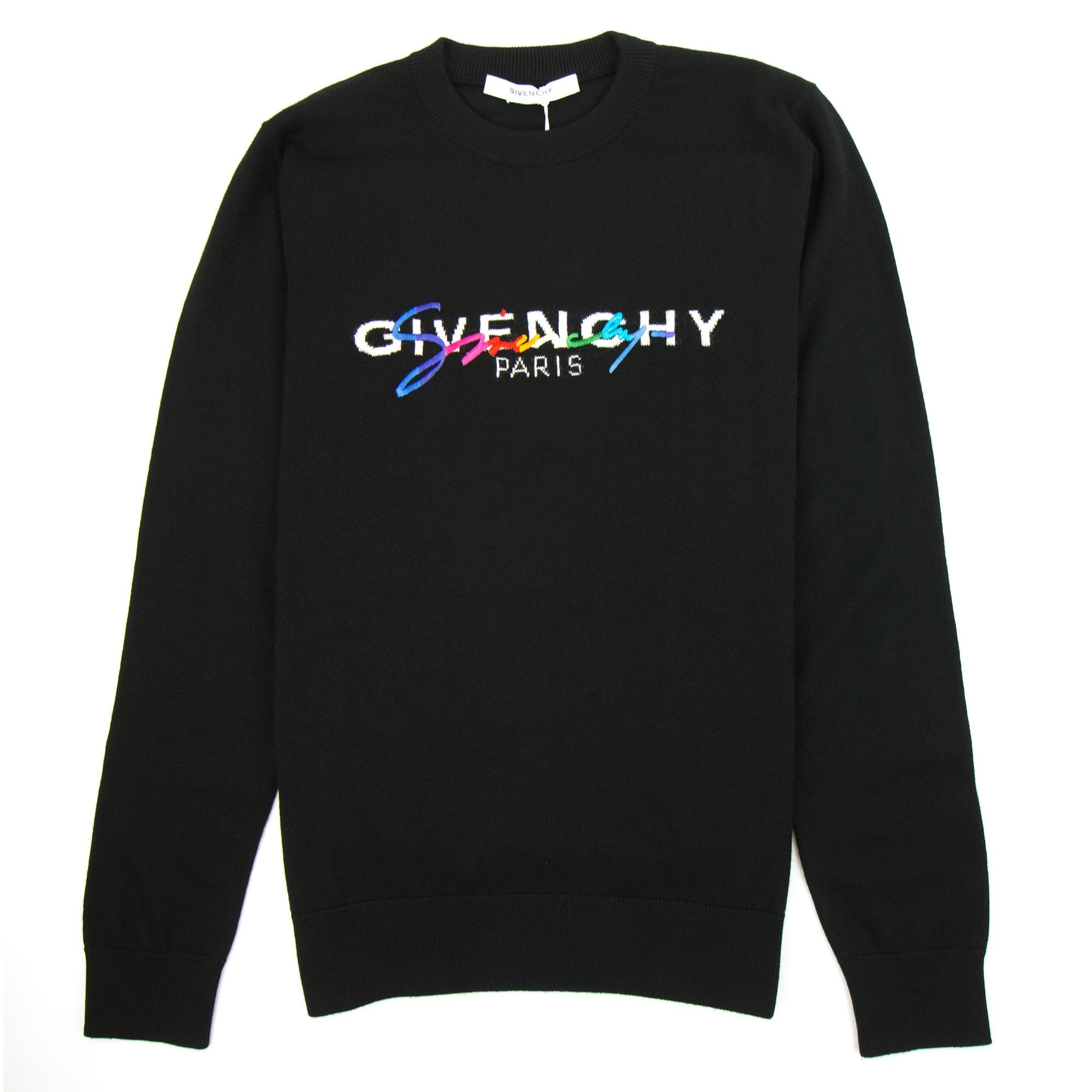 Givenchy Embroidered Rainbow Logo Sweater Black – Onu