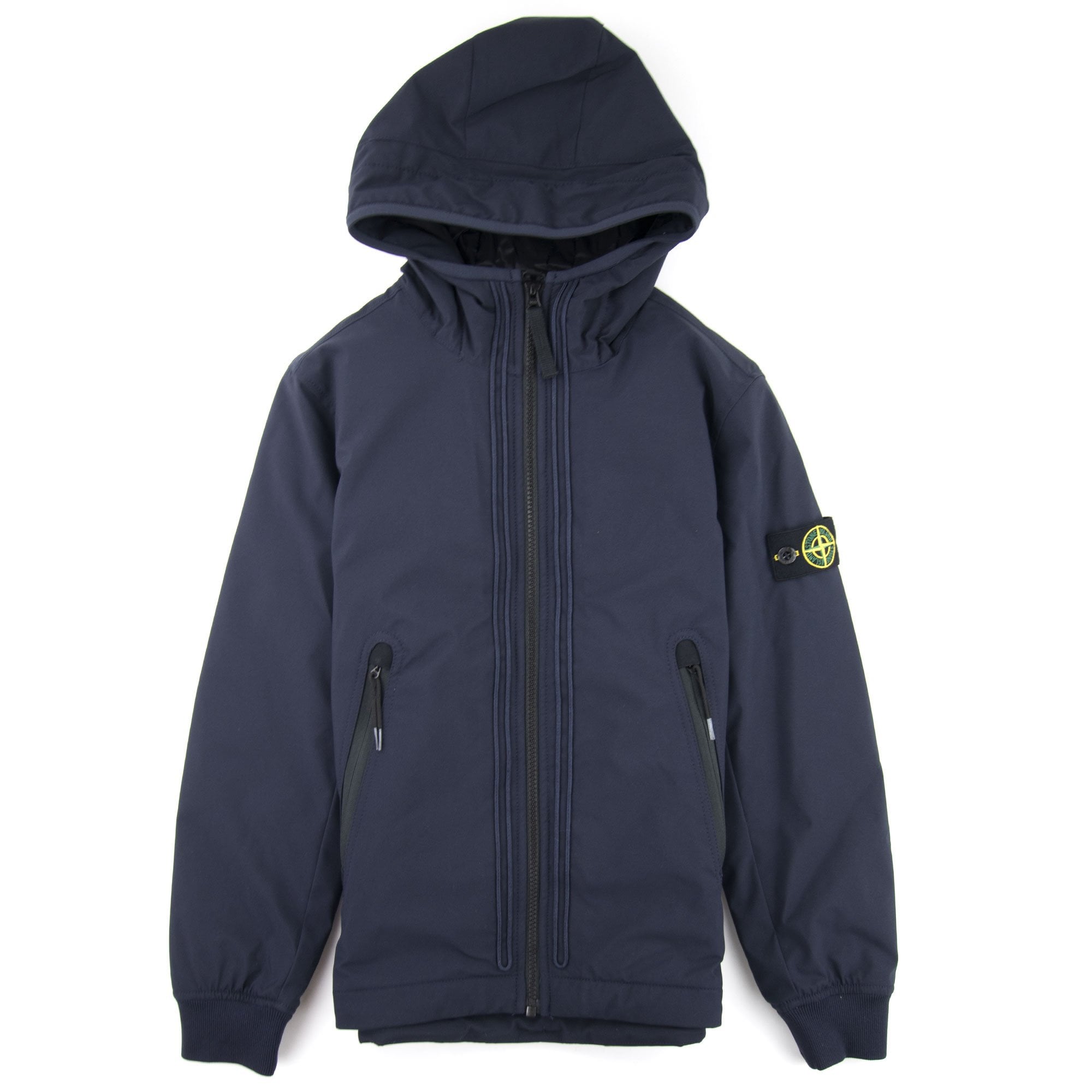 Stone Island Junior Primaloft Hooded Soft Shell Jacket Navy Blue 