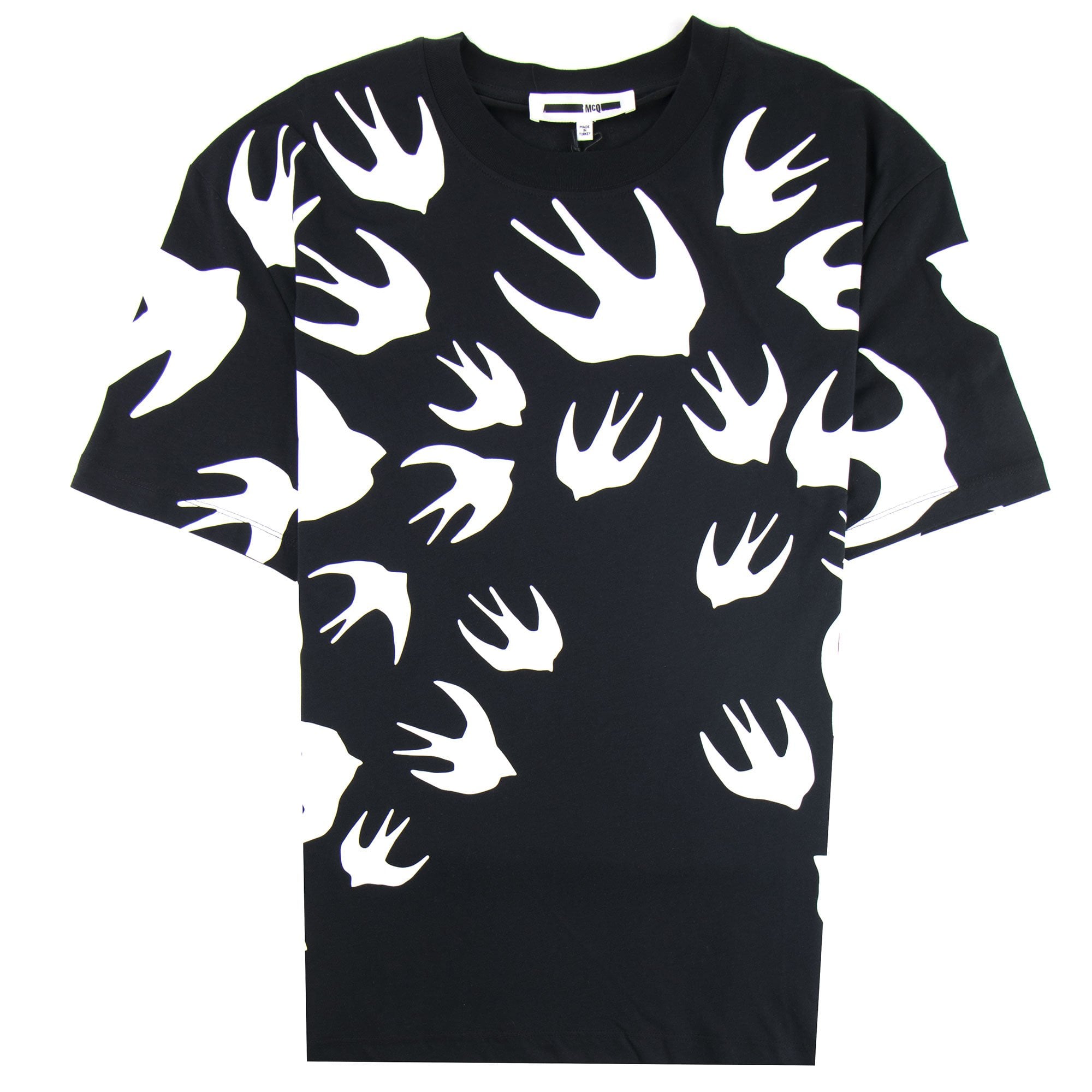 MCQ By Alexander McQueen Signature Swallow T-shirt Black 1000