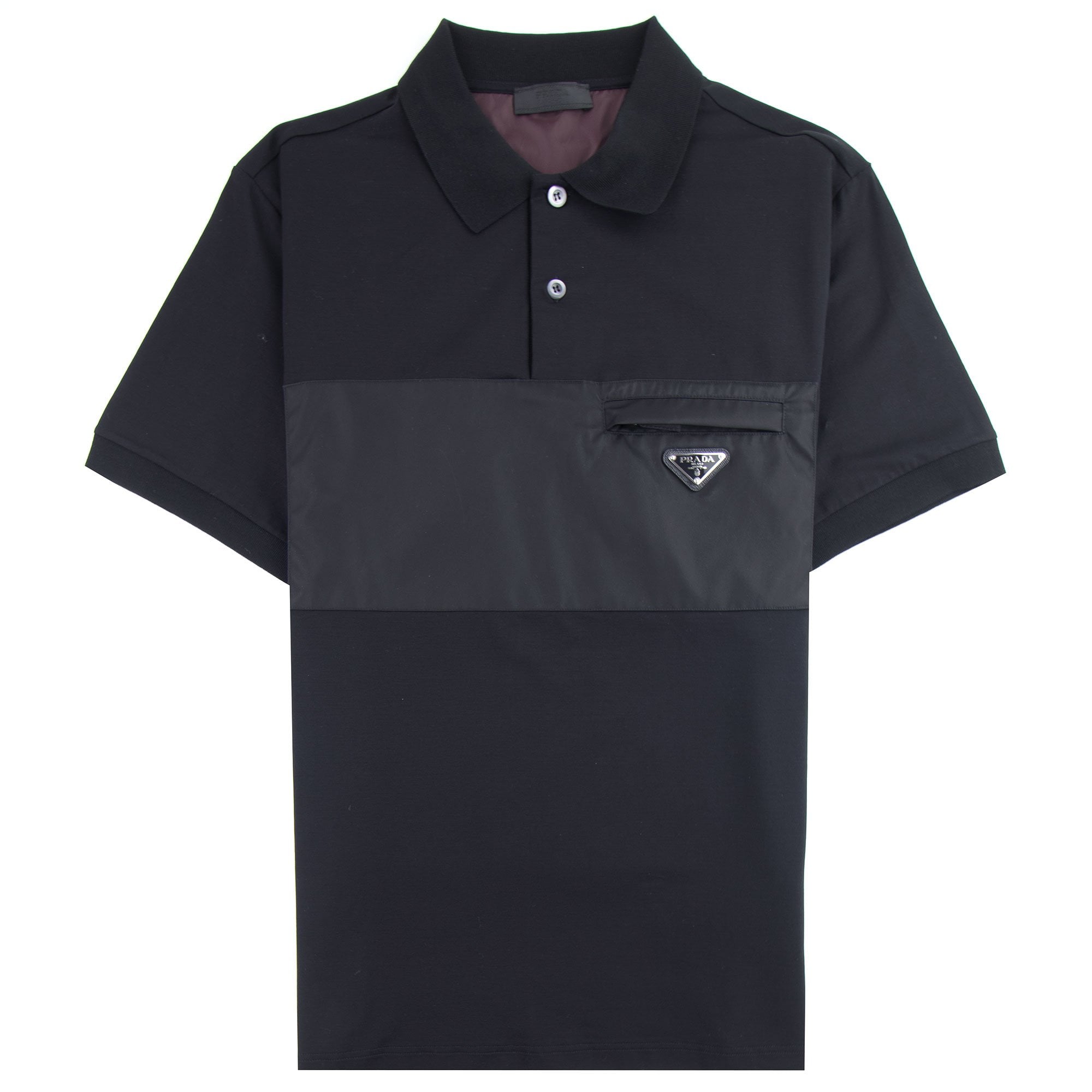 Prada Metal Logo Stretch Cotton Polo Shirt Black | ONU – Onu