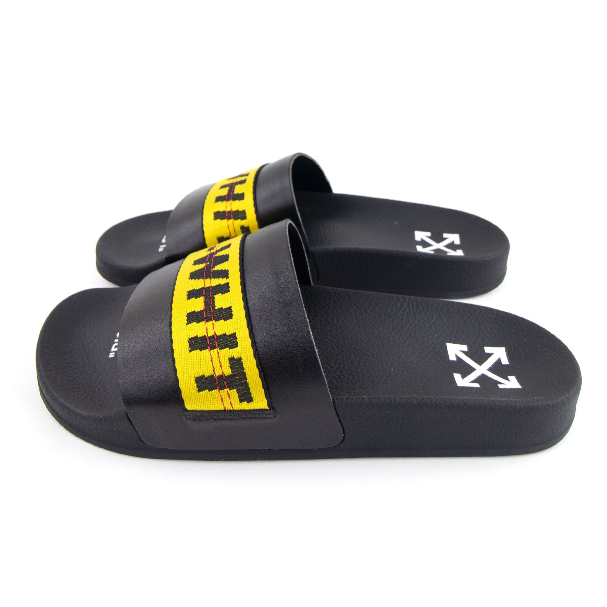 靴 Off-White Industrial Belt Slides 42 Off White Industrial Sliders Black – Onu