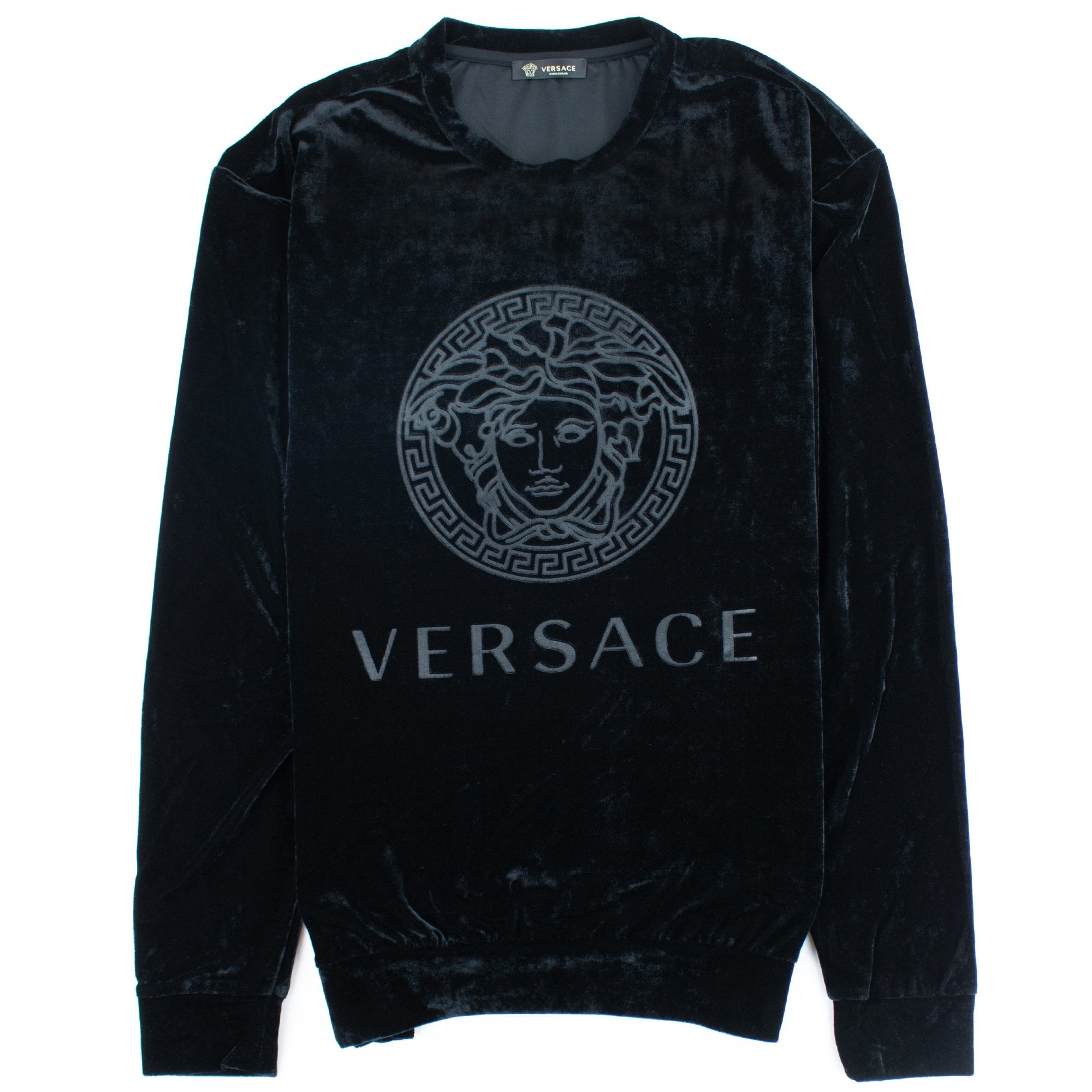 Versace Velour Medusa Crewneck Black – Onu