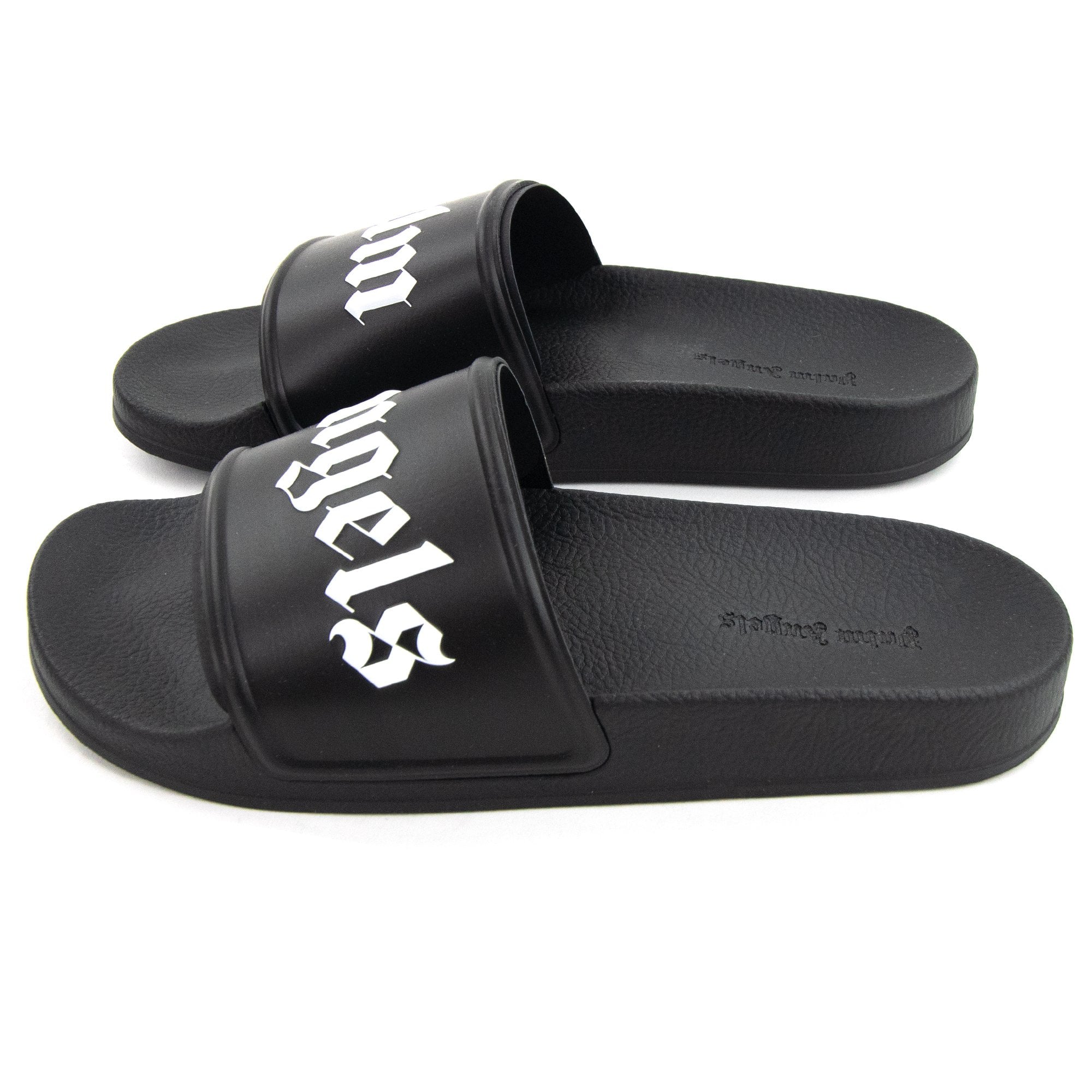 新品【 Palm Angels 】 Logo Pool Slider 43 Palm Angels Logo Pool Sliders Black/white – Onu