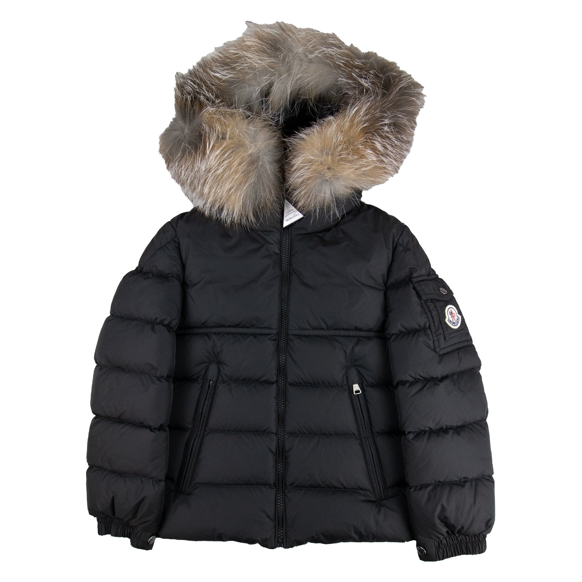 Buy Moncler Junior New Byron Fur Coat in black | ONU – Onu