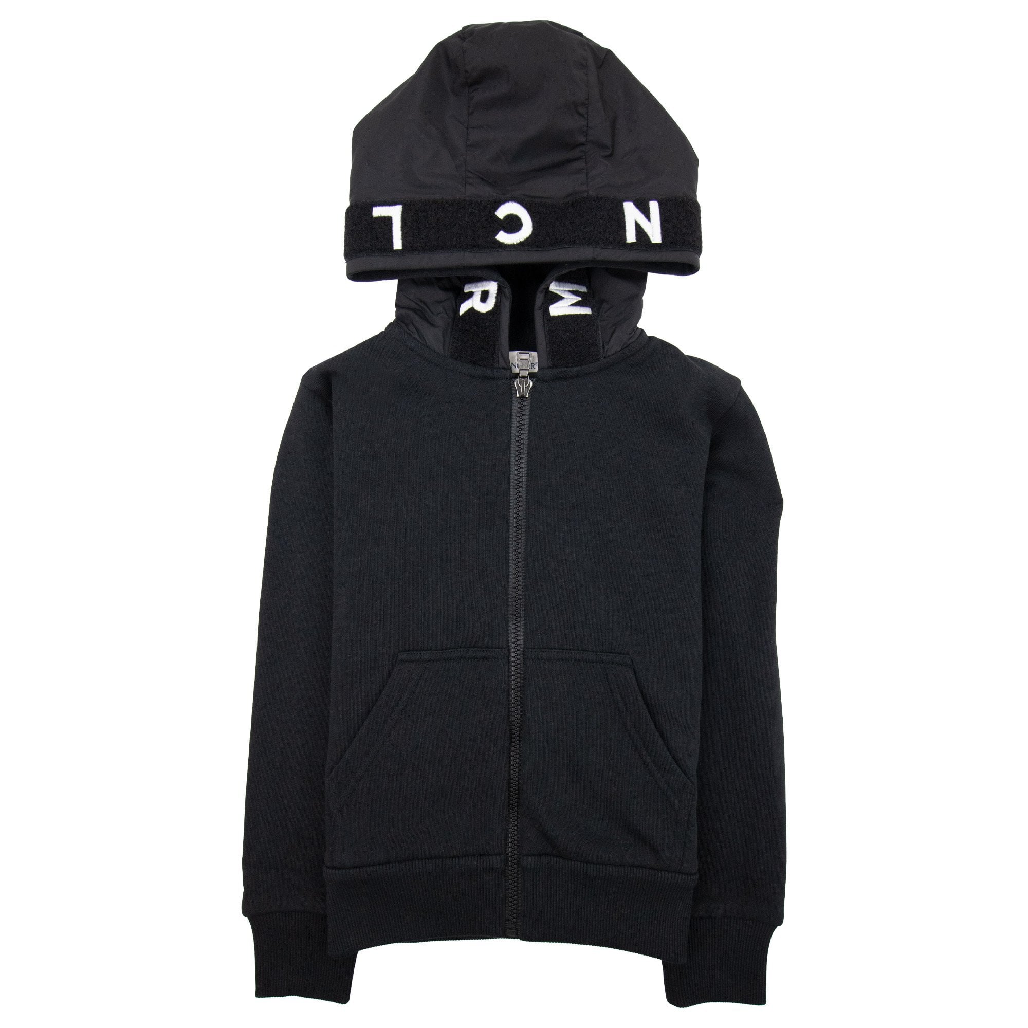 Moncler Junior Zip Badge Hoody Bold Letters Black | ONU – Onu