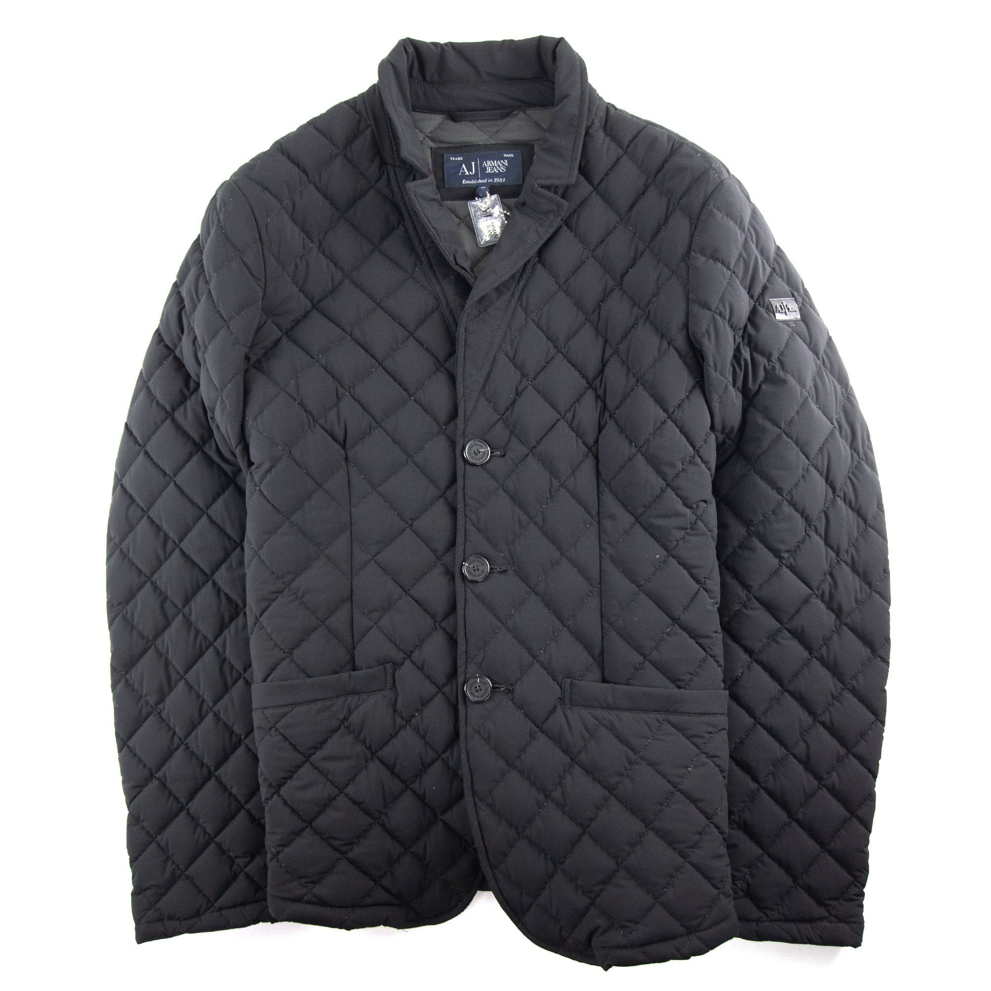 ジャケット・アウター Archive ARMANI JEANS padded coat black Armani Jeans Padded Blazer Jacket Black - MEN from Onu UK
