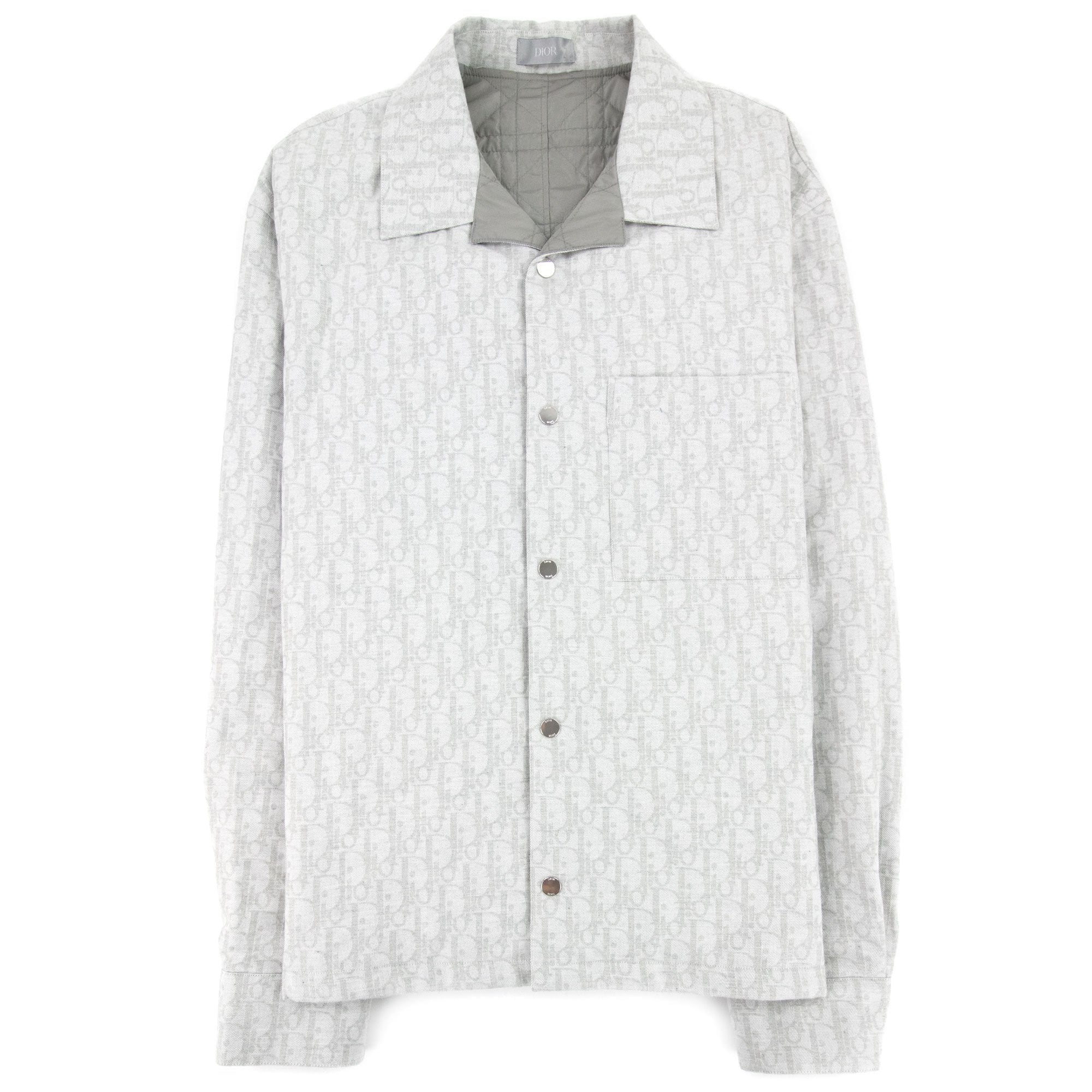 Christian Dior Dior Oblique Jacquard Overshirt Light Grey - MEN