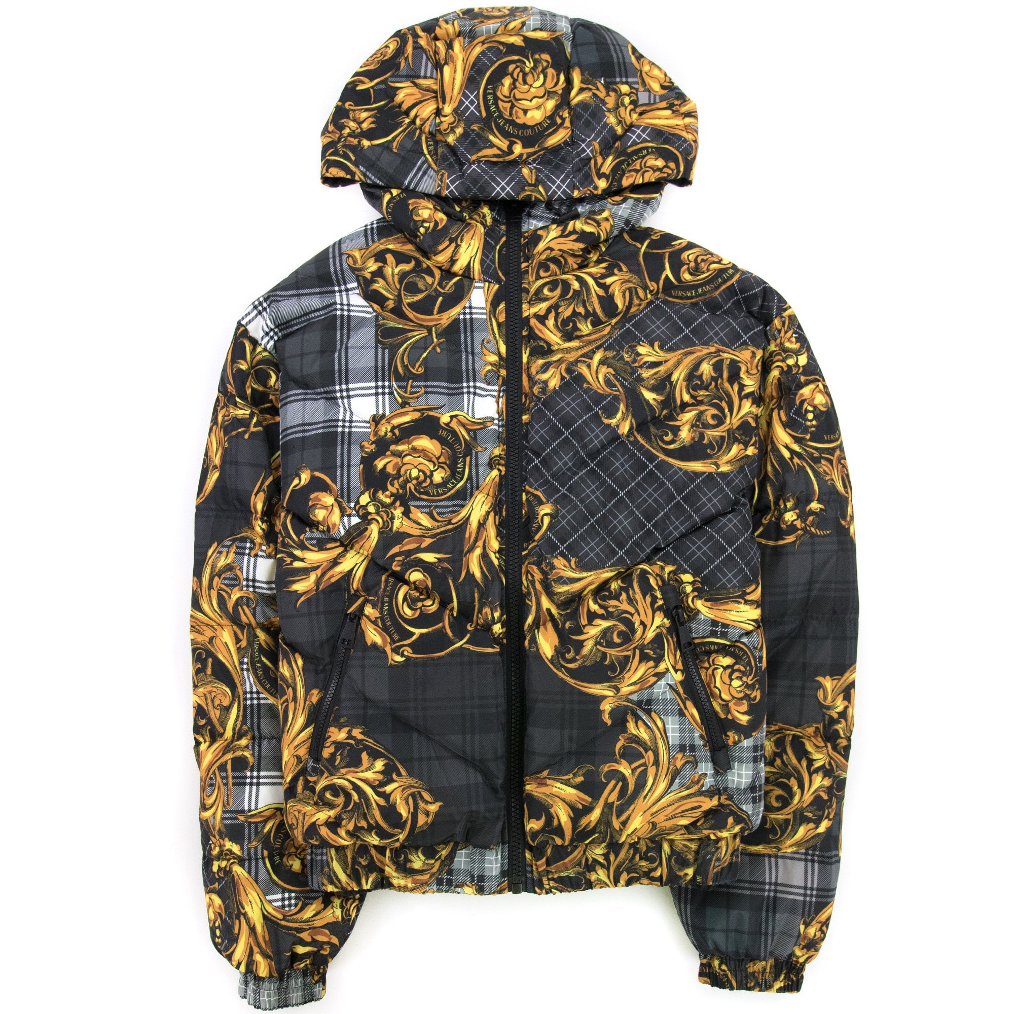 Versace Jeans Couture Baroque Reversible Padded Jacket Black | ONU