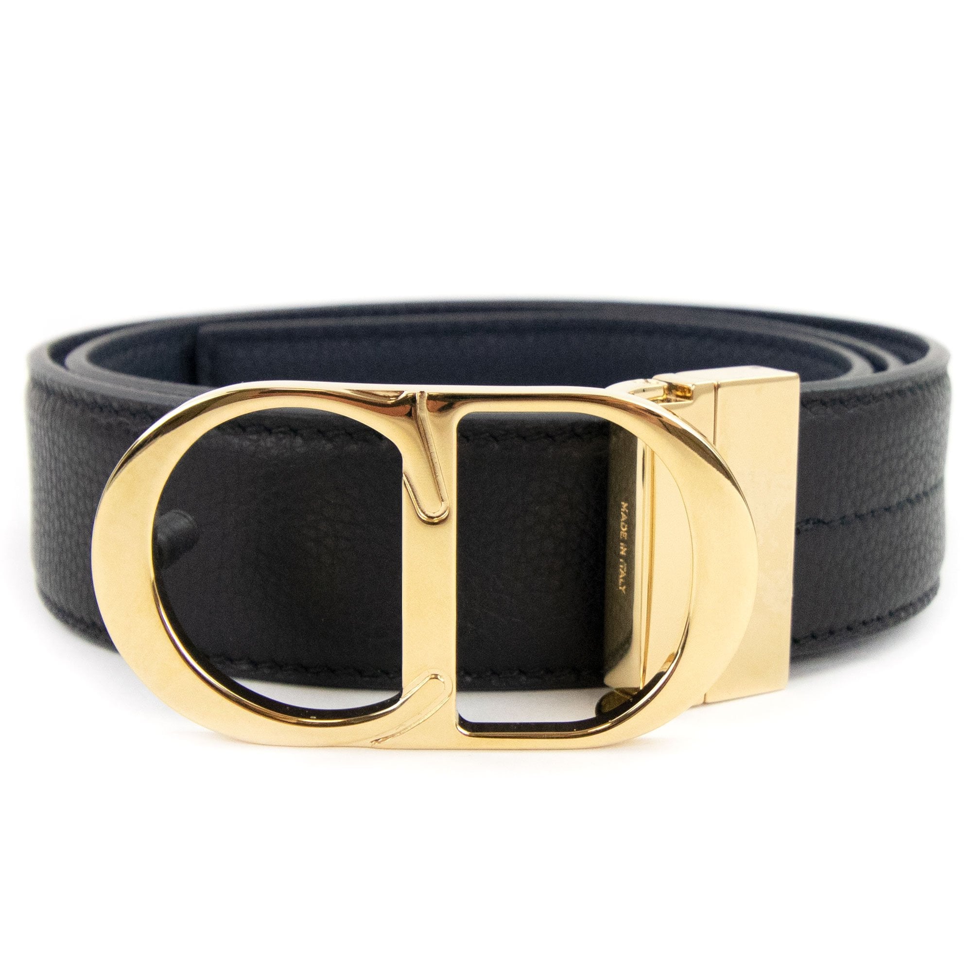 Dior Black Leather Belt with Gold CD Buckle Leather belt Dior Black size 75 cm in Leather - 67576531 main image 4