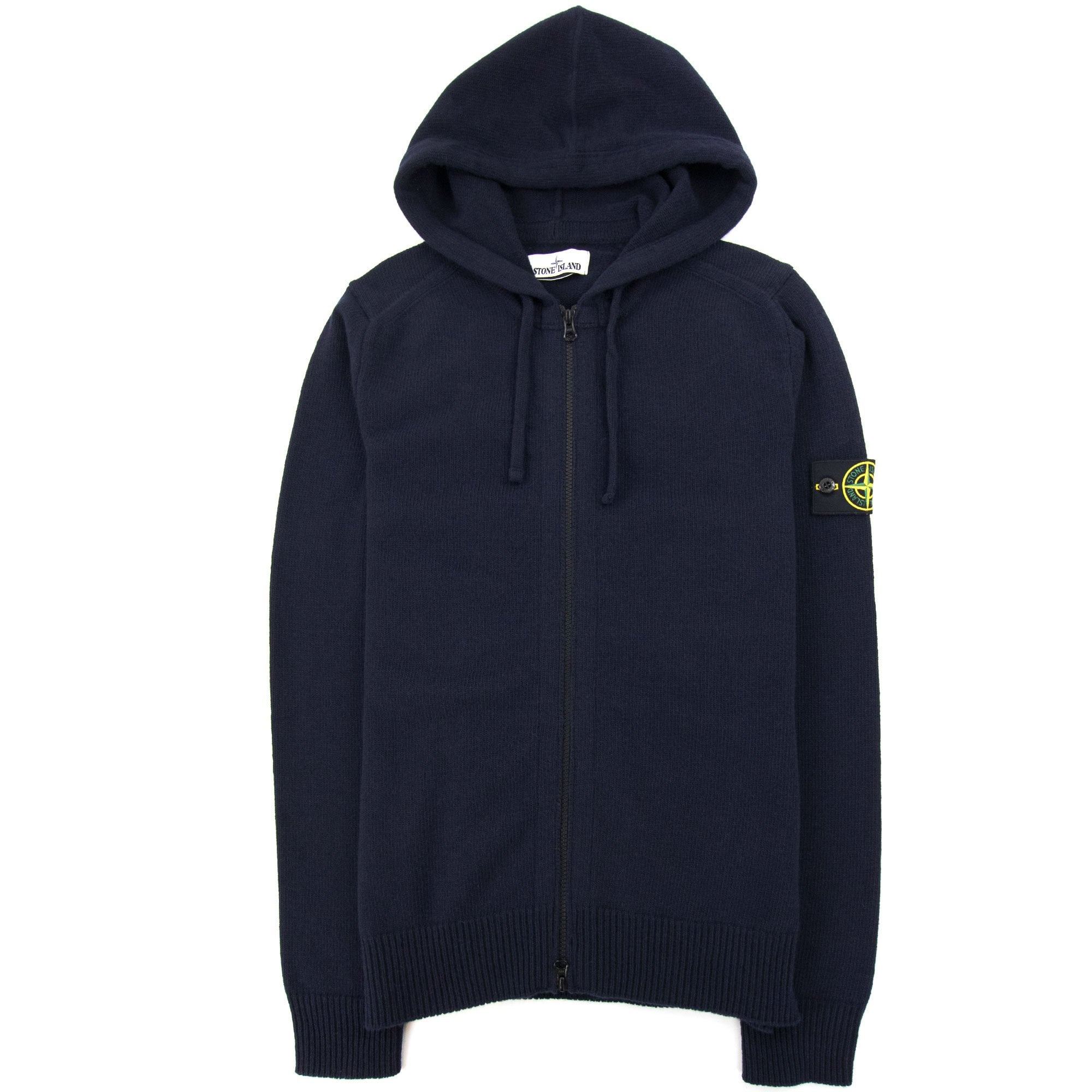 STONE  ジップアップニット フード付き ネイビー　Sサイズ Stone Island 546a3 Knitted Patch Hoody Navy Blue V0020 | ONU – Onu