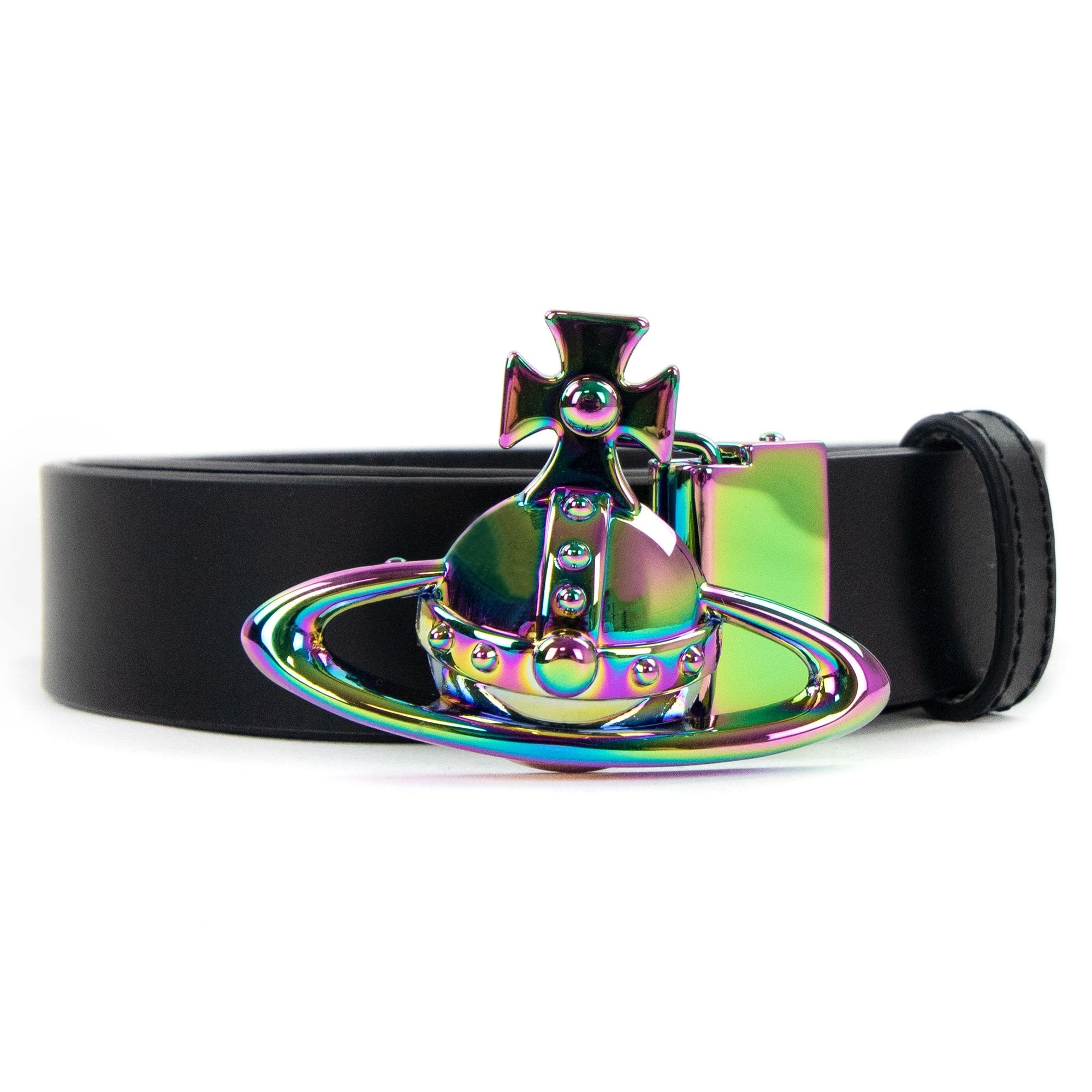Vivienne Westwood Orb Buckle Iridescent Belt Black | ONU – Onu