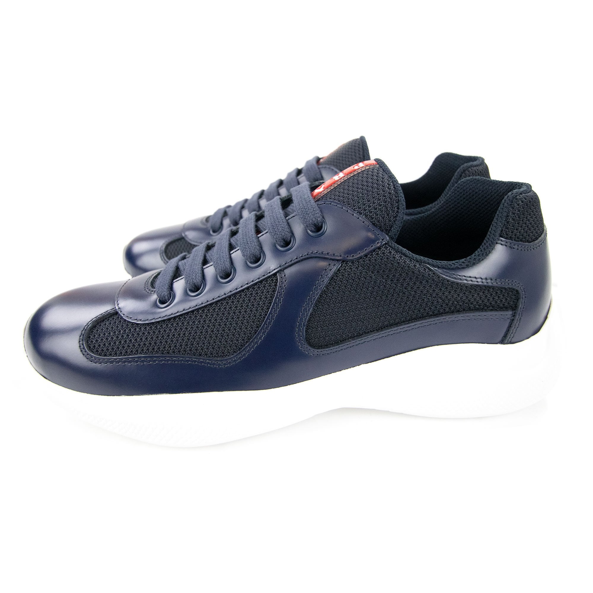 Prada Americas Cup Patent Leather And Nylon Sneakers Navy | ONU – Onu