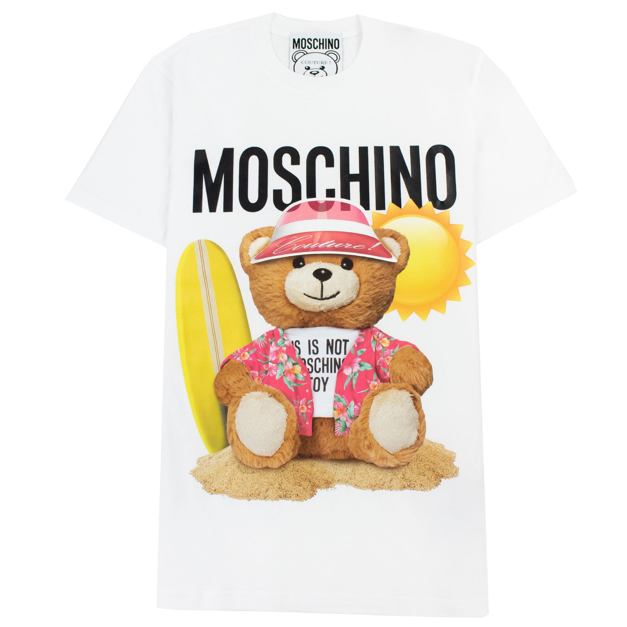 Moschino Couture Suffer Teddy Bear Organic Cotton T Shirt White