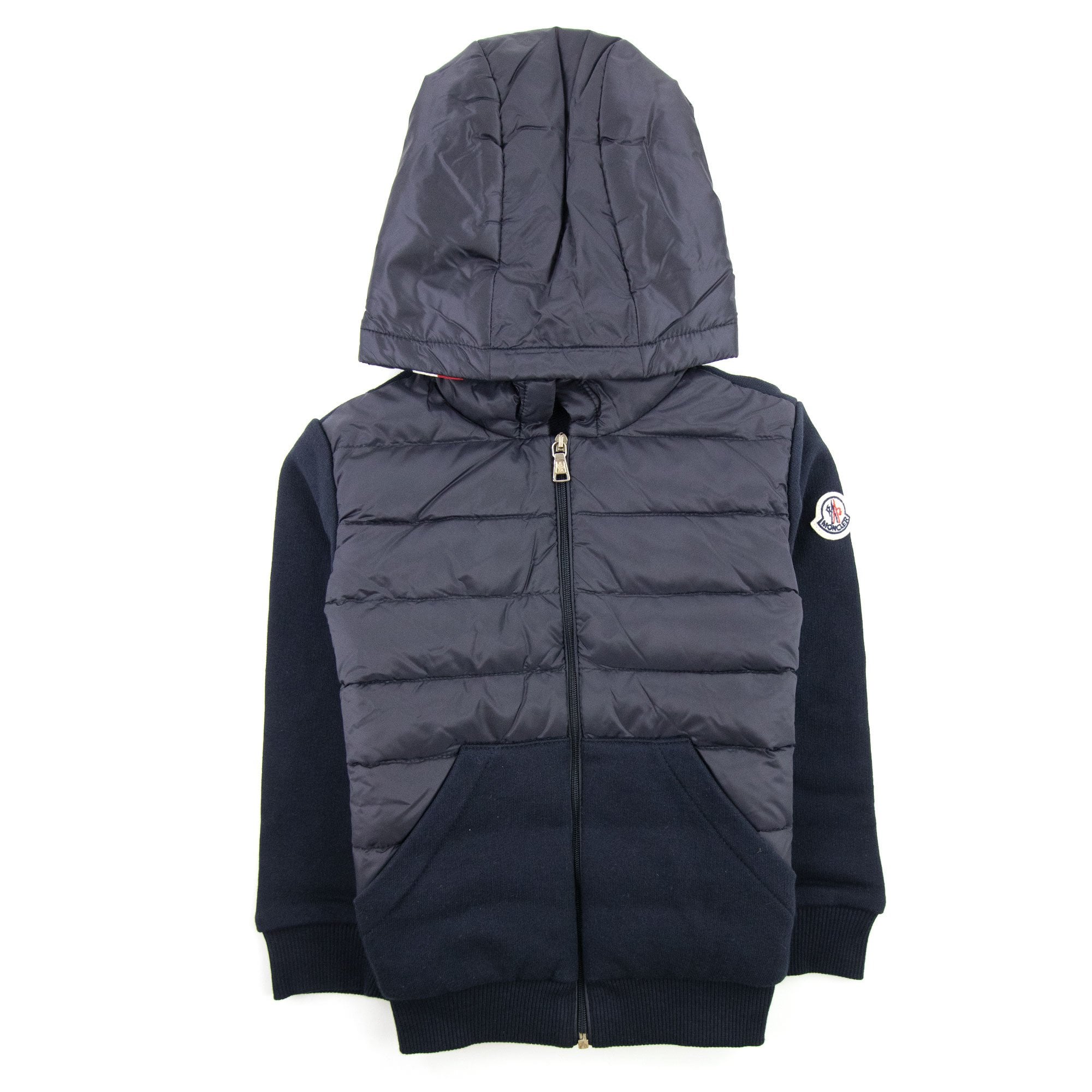 Moncler Junior Maglia Logo Zip Up Cardigan Navy 778 - JUNIOR from 
