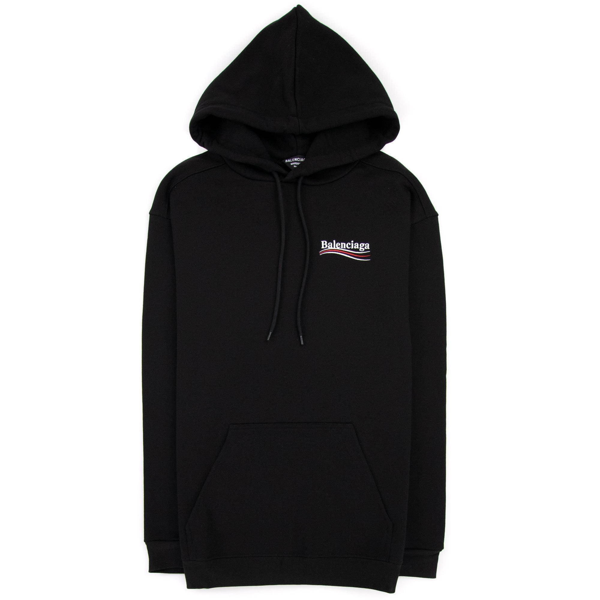 Balenciaga Political Campaign Embroidery Hoodie Black | ONU – Onu