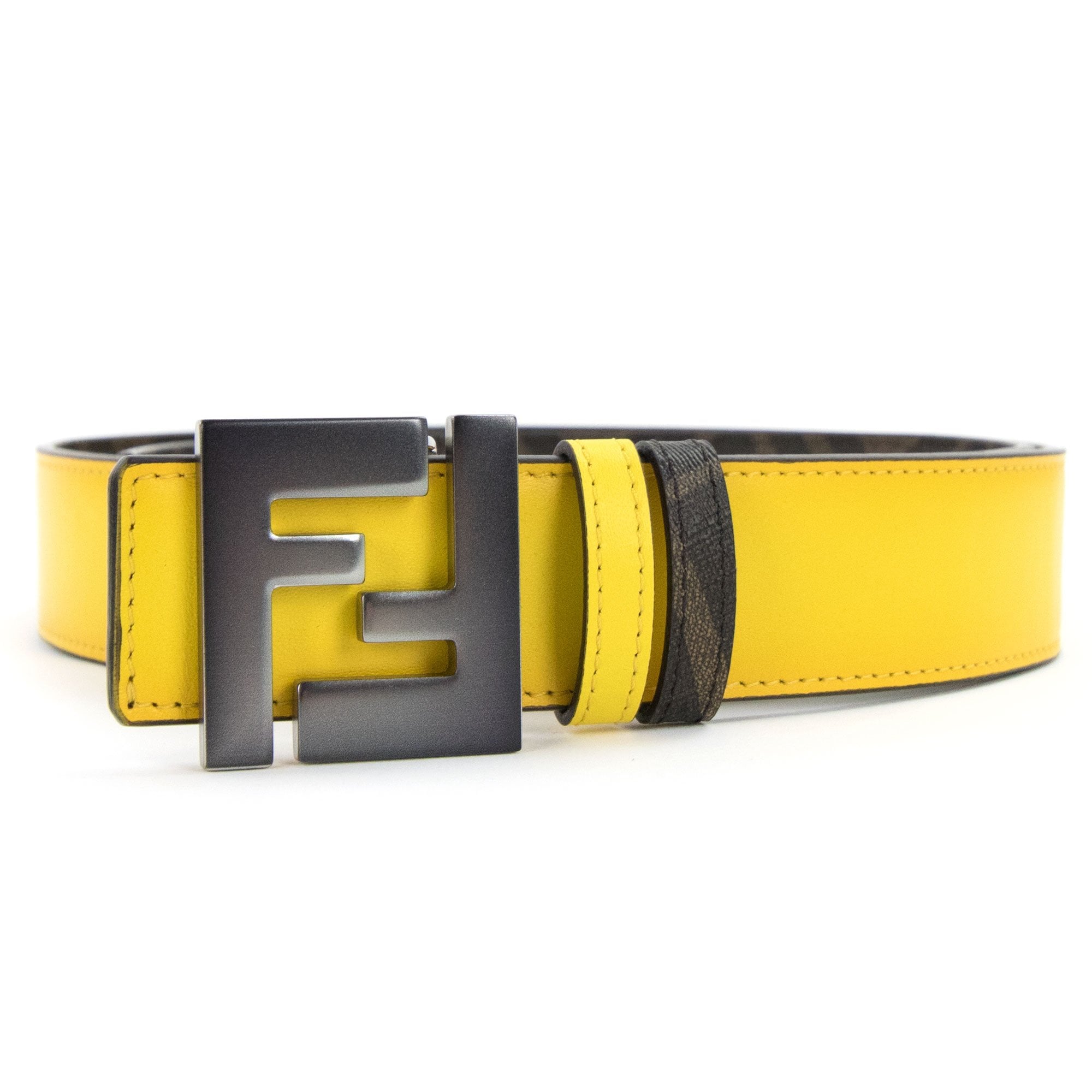 Fendi Ff Logo Reversible Belt Yellow | ONU – Onu
