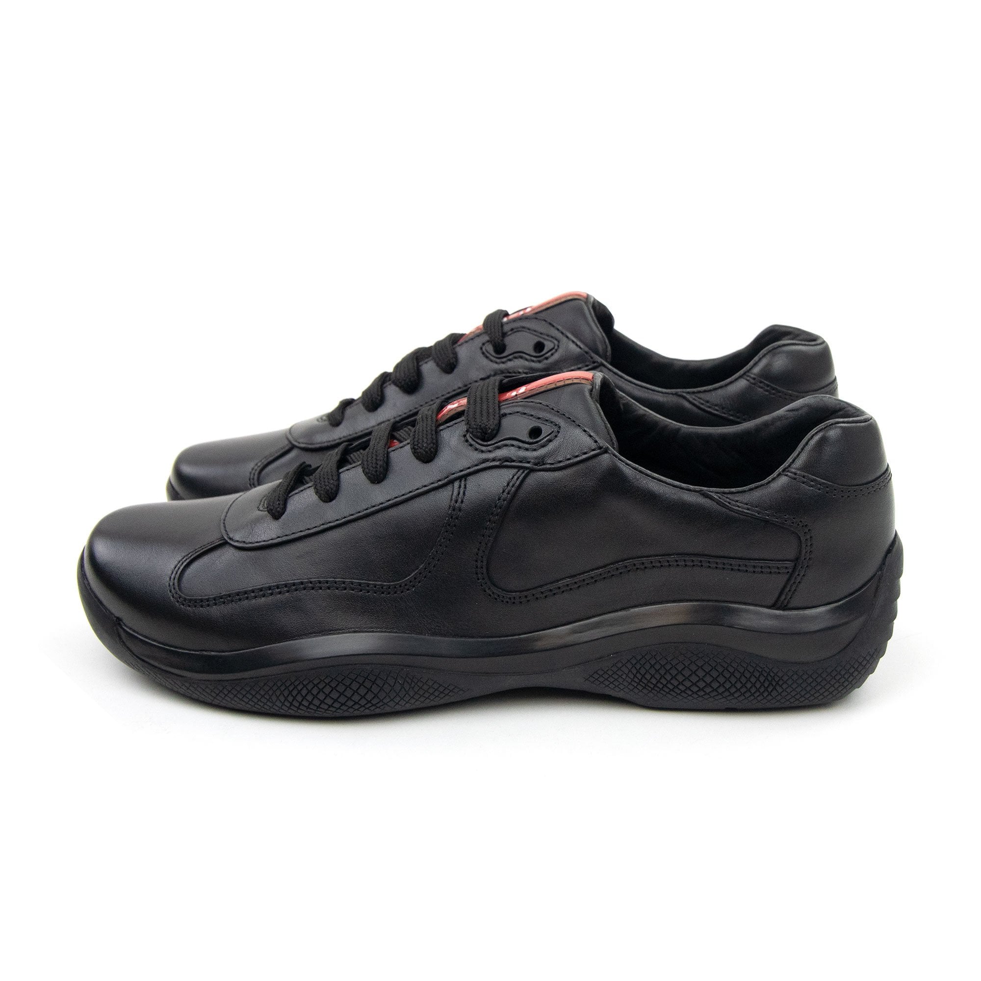 Prada Americas Cup Full Calf Leather Sneaker Black | ONU – Onu