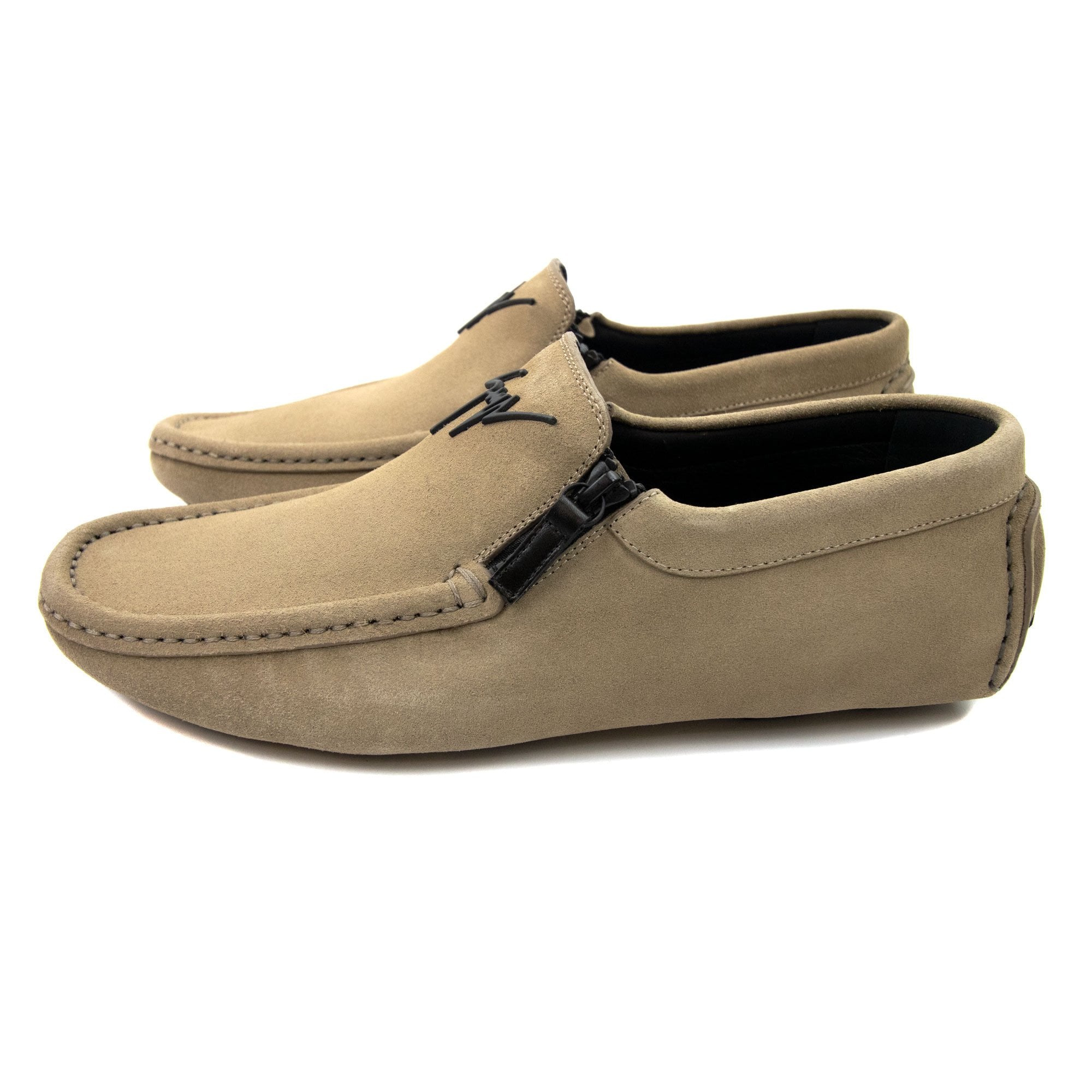 Giuseppe Zanotti Kent Signature Suede Loafers Camel – Onu