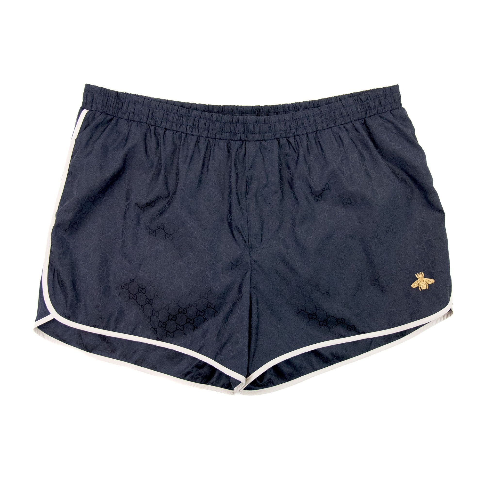 GUCCI グッチ GG nylon swim short with bee ナイロン スイム ショート ビー ショートパンツ ブラック 410571 XT455 Gucci Gg Nylon Swim Short With Bee Navy - MEN from Onu UK