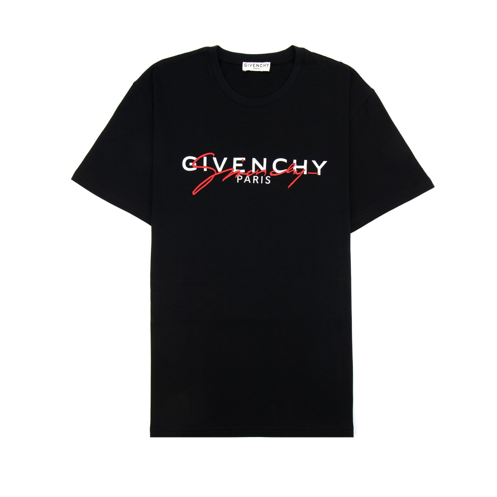 Givenchy Embroidered Signature Logo T Shirt Black 009 - MEN from