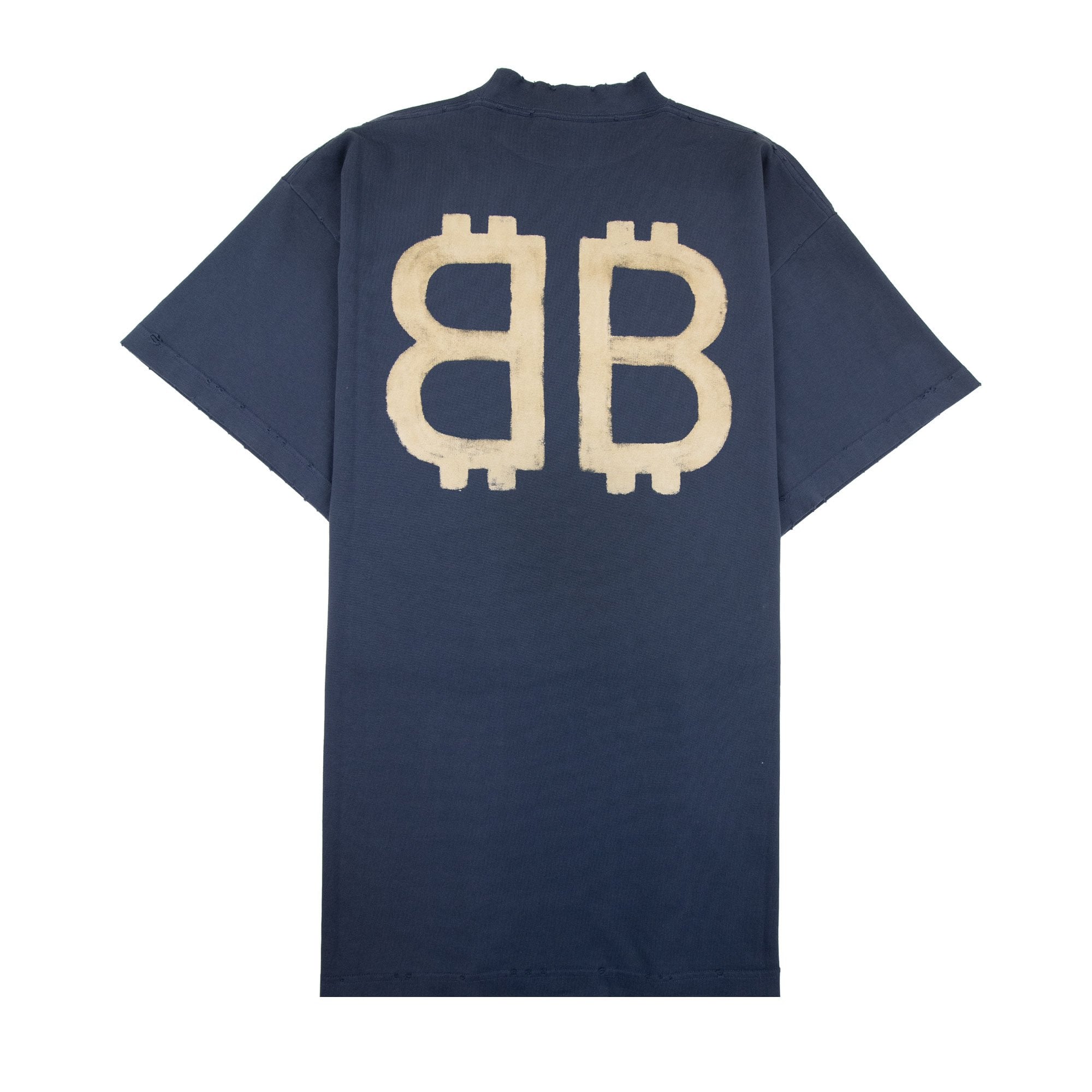 Balenciaga Crypto Logo Oversized T Shirt Navy Blue | ONU – Onu