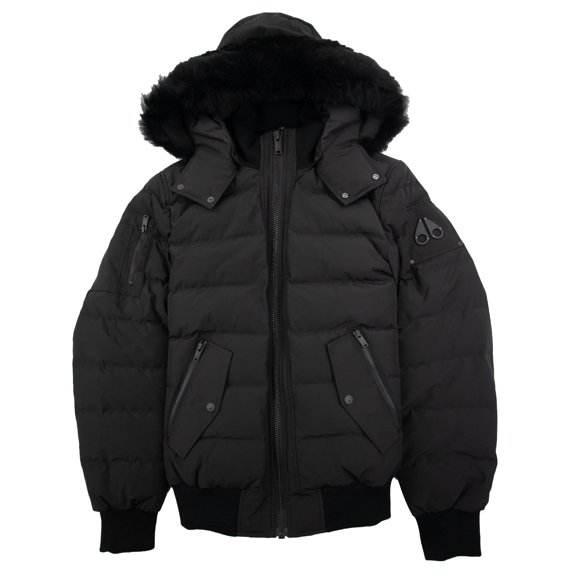 Moose Knuckles Onyx Scotchtown Shearling Bomber Jacket Blk W/blk