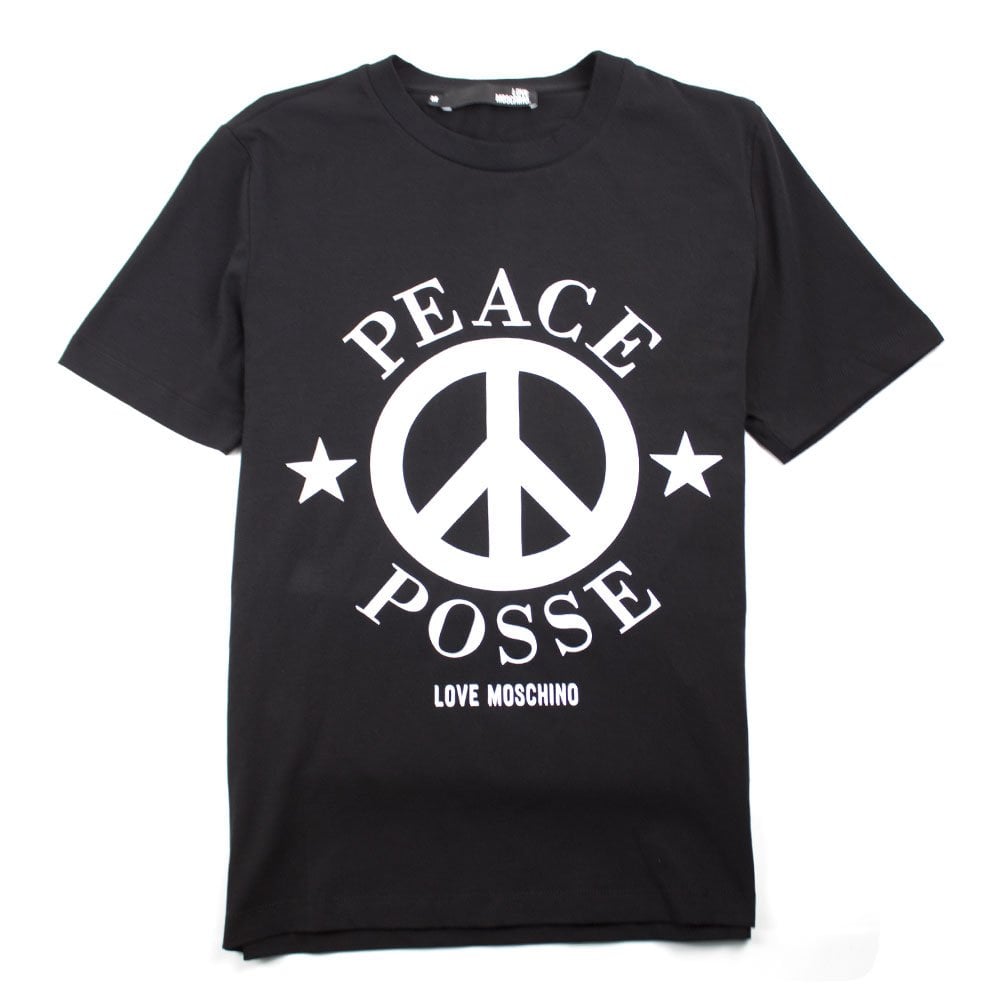 Love Moschino Black Peace Posse T-Shirt