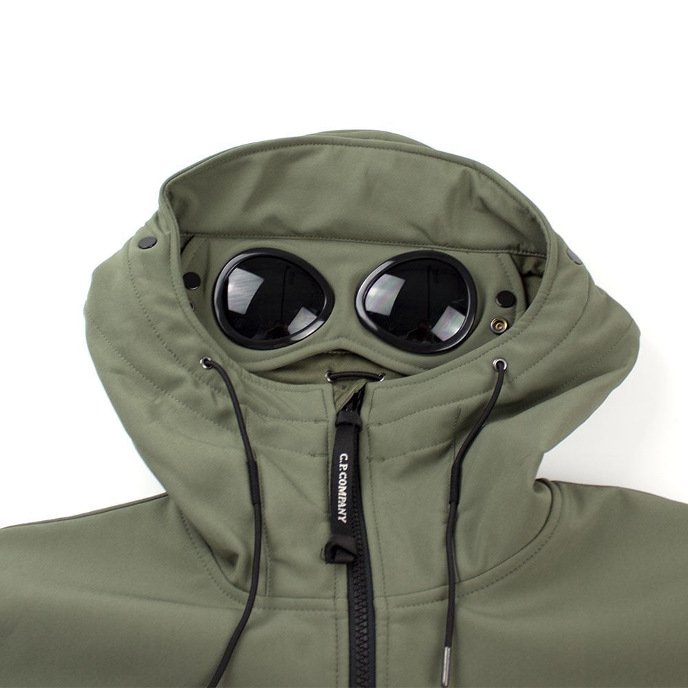 CP Company Soft Shell Hooded Goggle Jacket Khaki