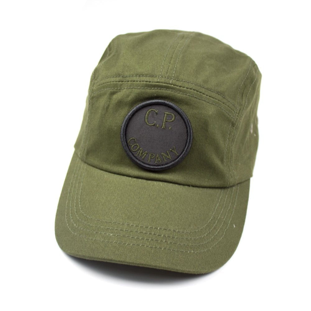 CP Company Embroidered Lens Logo Baseball Cap Khaki