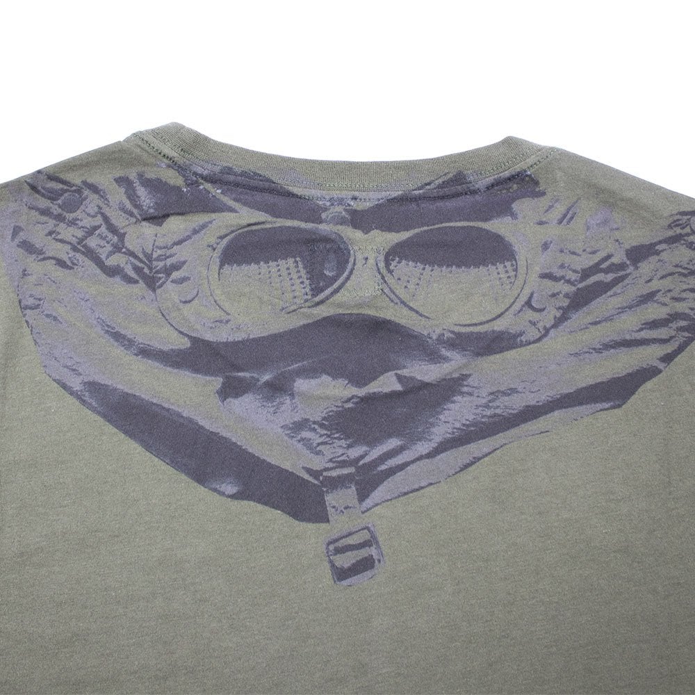 CP Company Goggle Hood Print T-shirt Khaki
