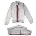 Moncler Junior Tri Zip Up Tracksuit Grey