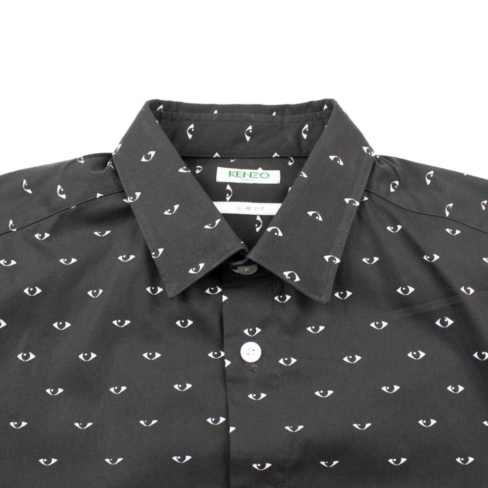 Kenzo Eye Print Long Sleeve Shirt Black