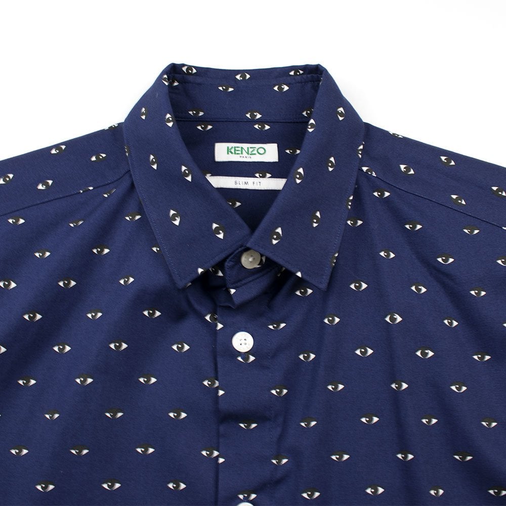 Kenzo Eye Print Long Sleeve Shirt Navy