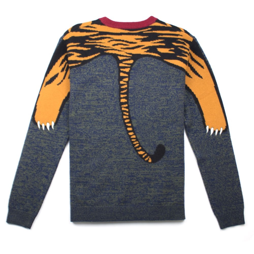 Kenzo All Over Knitted Tiger Jumper Orange