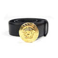 Versace Round Medusa Head Belt Black