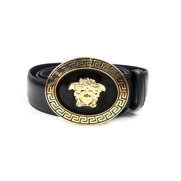 Versace Oval Medusa Head Belt Black/Gold | ONU – Onu