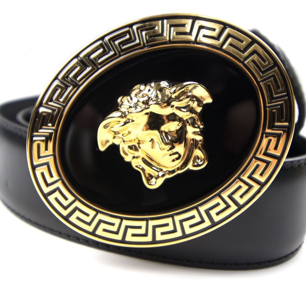 Versace Oval Medusa Head Belt Black/Gold | ONU – Onu