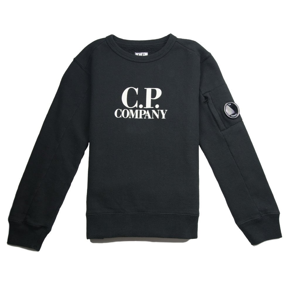 CP Company Undersixteen Watch Viewer Crew Neck Sweatshirt Black
