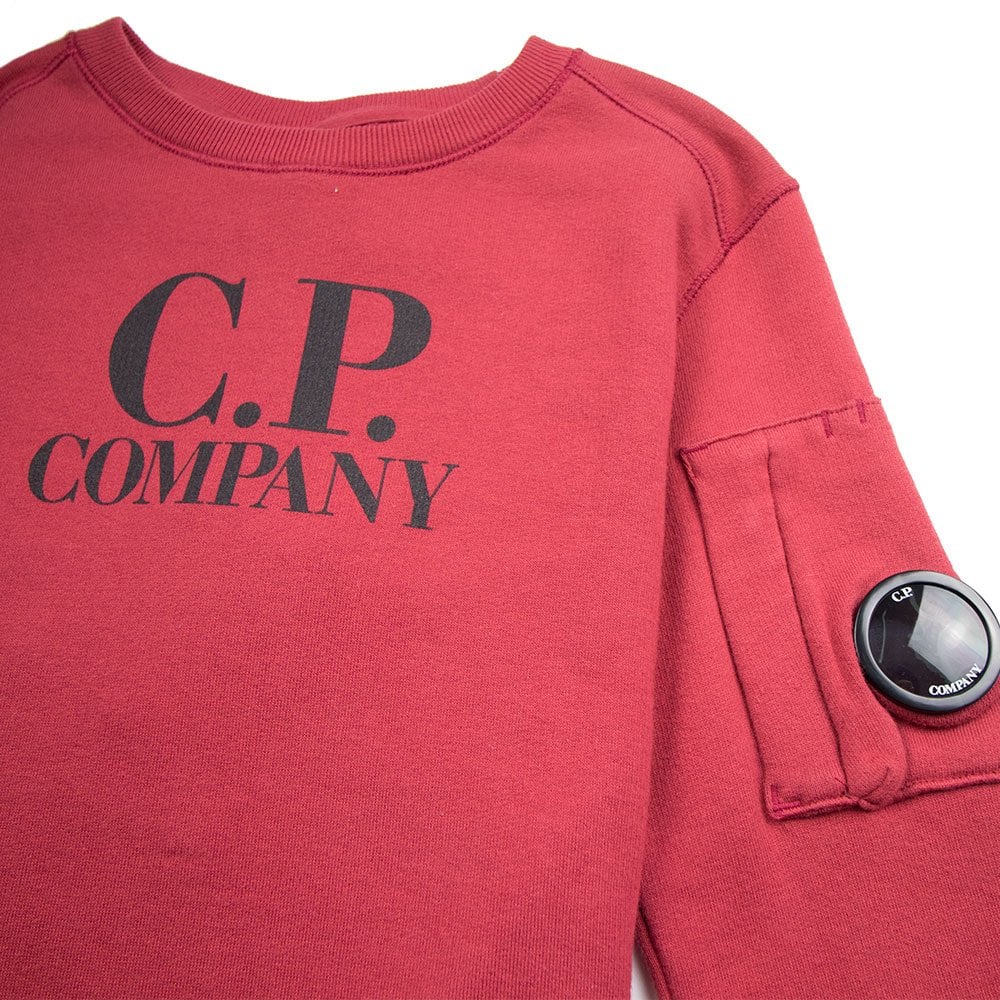 CP Company Undersixteen Watch Viewer Crew Neck Sweatshirt Red