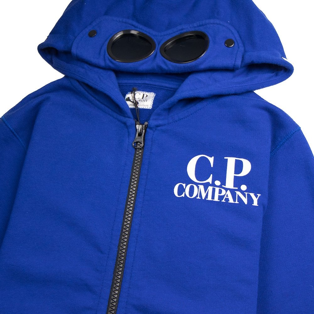 CP Company Undersixteen Goggle Zip Up Hoody Electric Blue
