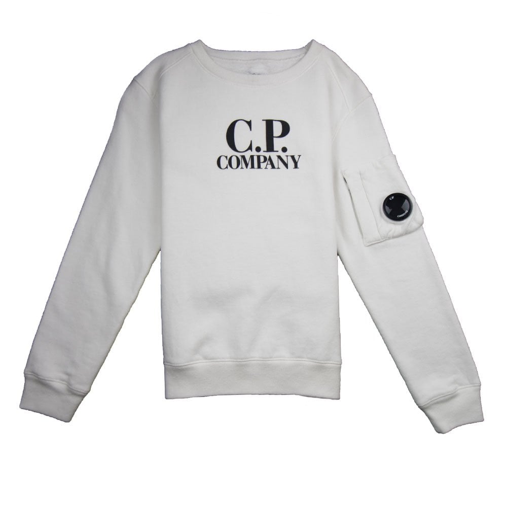 CP Company Undersixteen Watch Viewer Crew Neck White