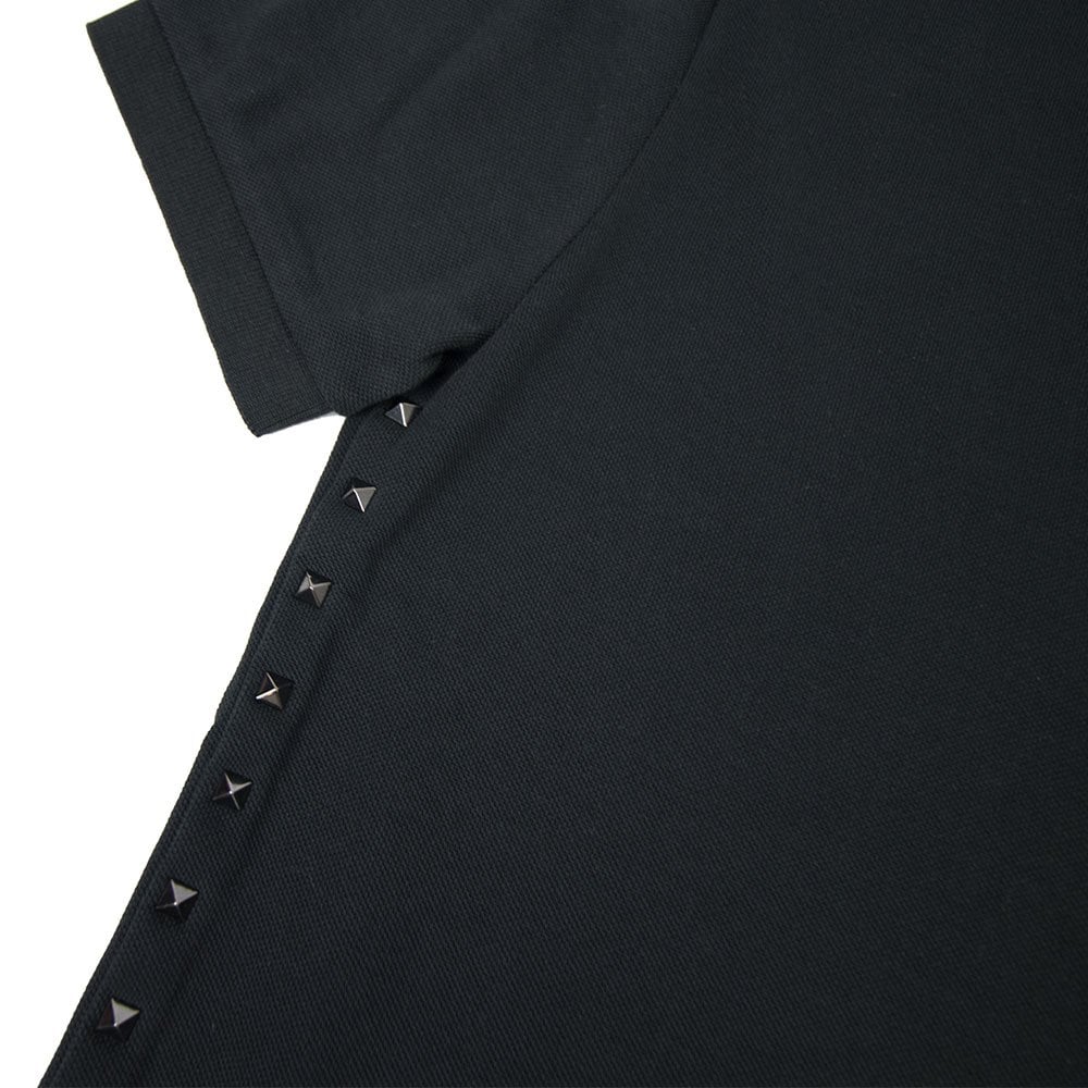 Valentino Rock Stud Polo Shirt Black