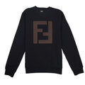 Fendi Leather FF Logo Sweatshirt Black