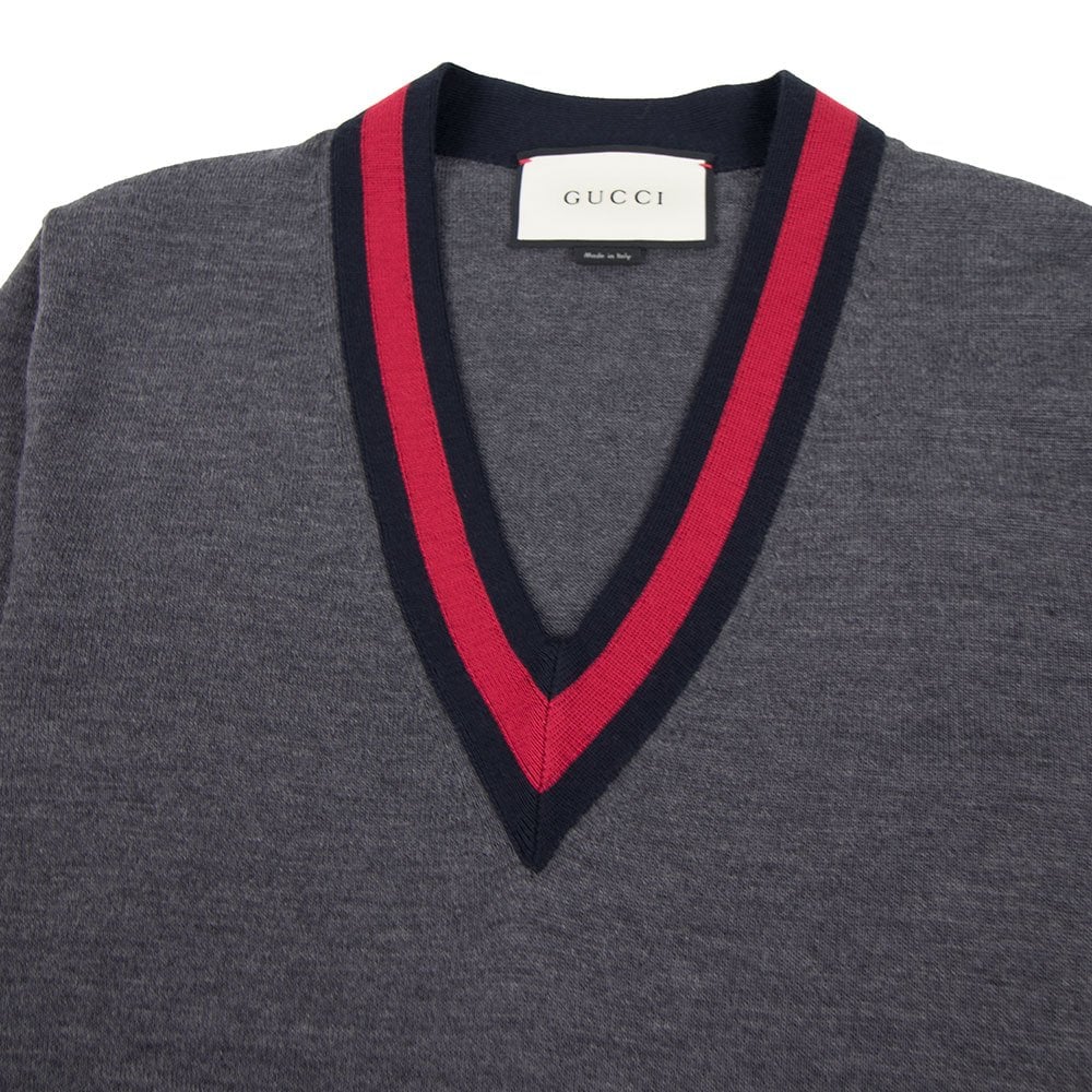 Gucci Wool V-Neck Sweater Grey | ONU – Onu